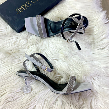 Jimmy Choo Transparent Heel – Elegant & Modern (Silver)
