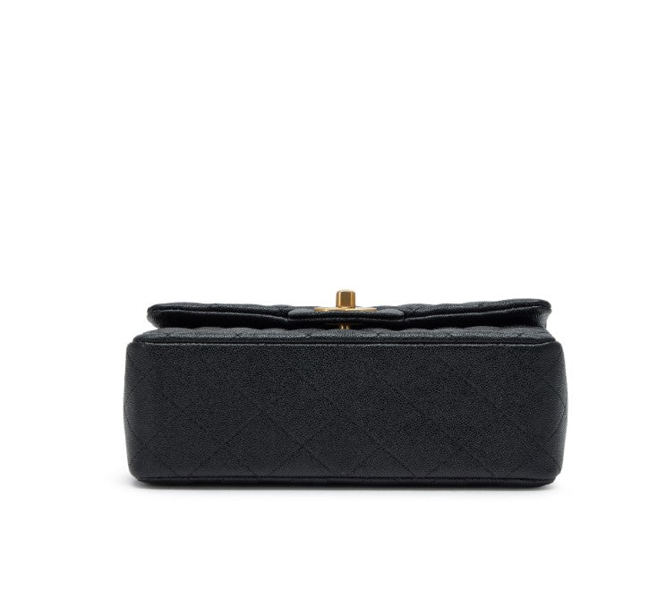 C-H-A-N-E-L Quilted Mini Top Handle Rectangular Flap Bag – Luxury Women Bag (Black)