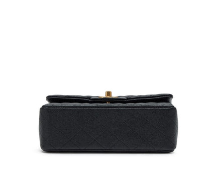 C-H-A-N-E-L Quilted Mini Top Handle Rectangular Flap Bag – Luxury Women Bag (Black)
