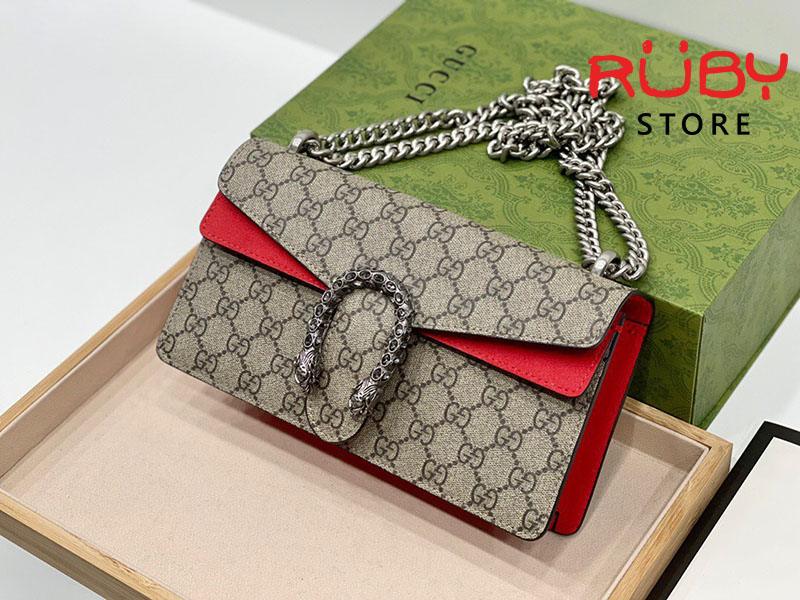 G-U-C-C-I Dionysus GG Supreme Mini Crossbody Bag – Signature Luxe Women Bag (Red))