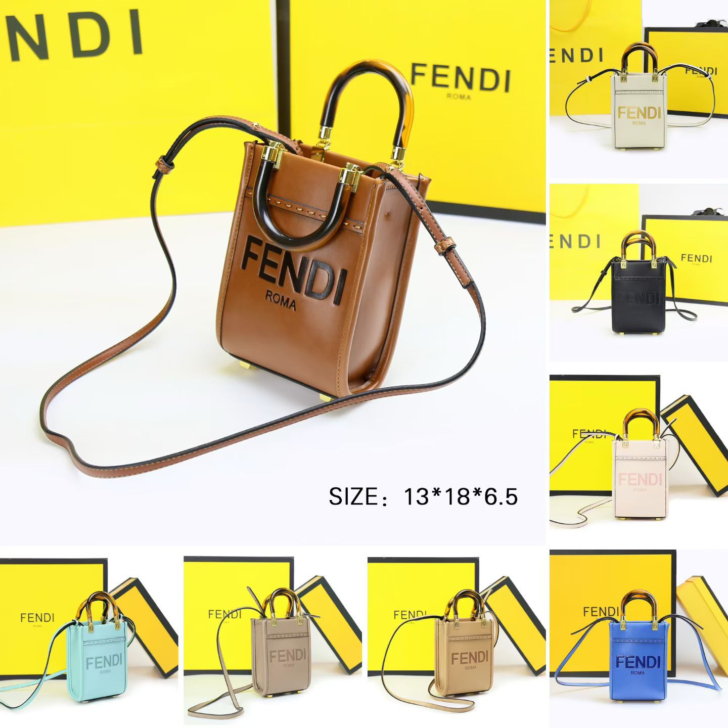 FENDI – Luxury Leather Women Bag (Golden)