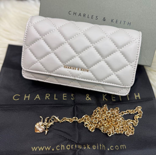 C-H-A-R-L-E-S & K-E-I-T-H Arrietty Quilted Wallet – Premium Quality Women Wallet | Brand Box (White)