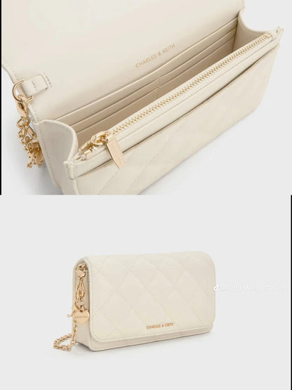 C-H-A-R-L-E-S & K-E-I-T-H Arrietty Quilted Wallet – Premium Quality Women Wallet | Brand Box (White)