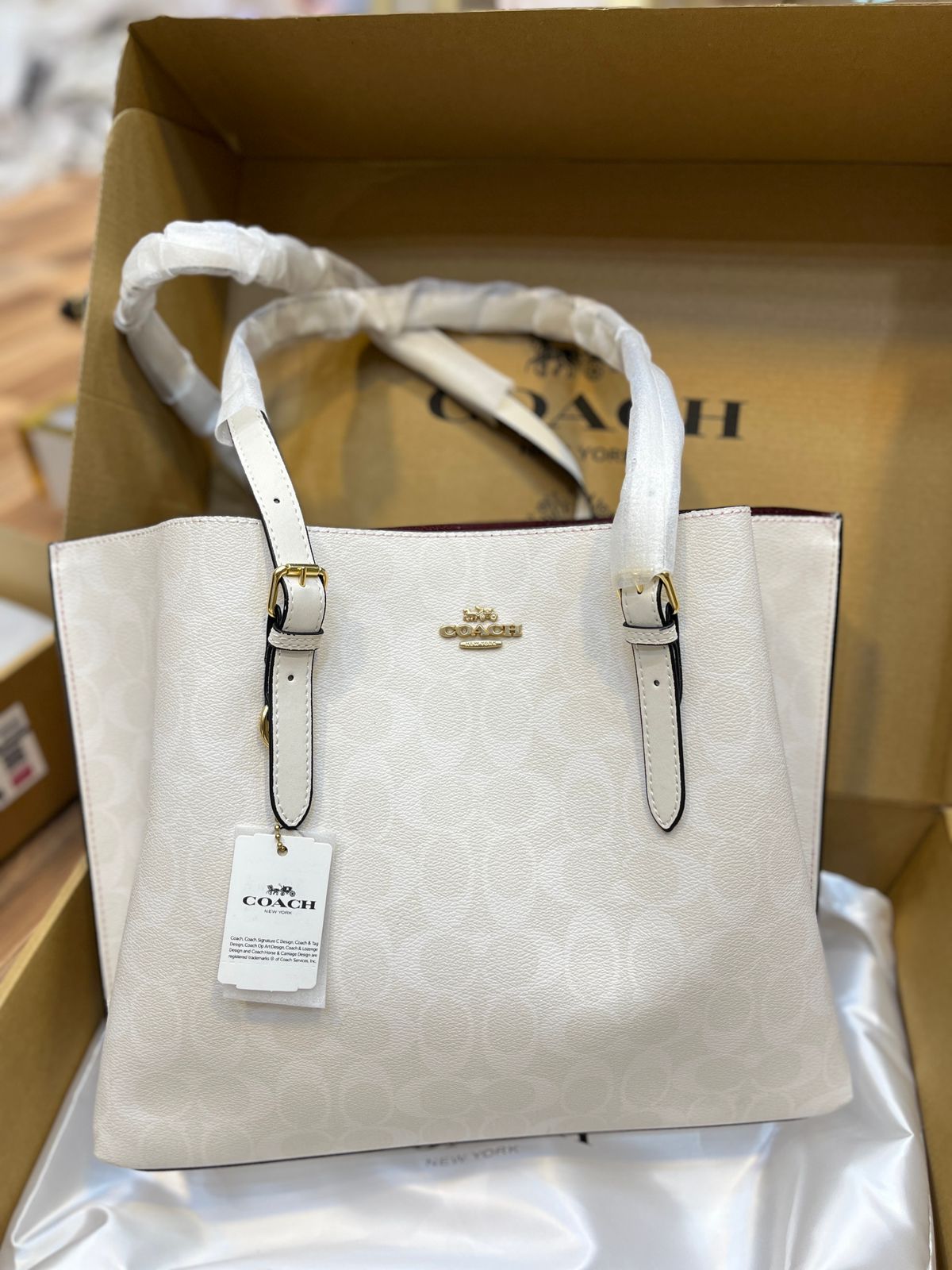 C-O-A-C-H MOLLIE TOTE BAG 34 (CV967) – Women Bag (White)