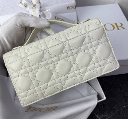 D-I-O-R My Dior Mini Bag – Elegant Luxury Women Bag with Removable Chain (White)