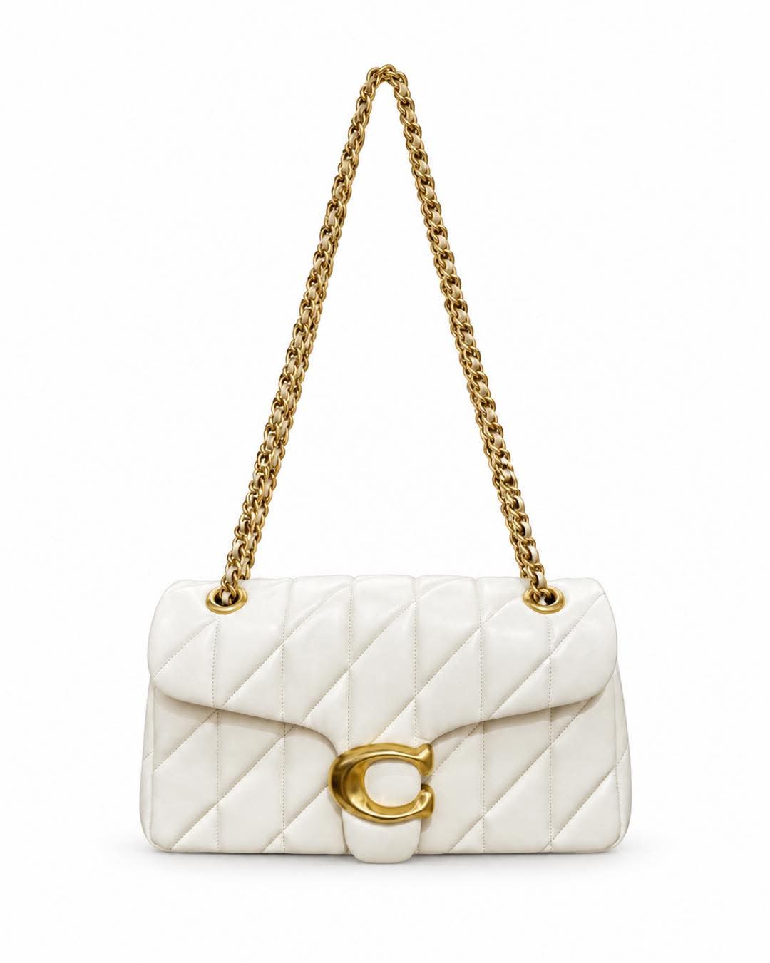 C-O-A-C-H Quilted Tabby 26 – Premium Quality Shoulder & Crossbody Women Bag (White)
