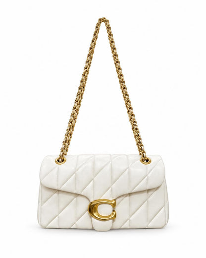 C-O-A-C-H Quilted Tabby 26 – Premium Quality Shoulder & Crossbody Women Bag (White)