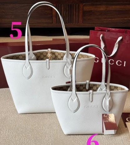 G-U-C-C-I Totissima Reversible Tote Bag – Premium Quality Women Bag | Double Box & Dust Bag (White)