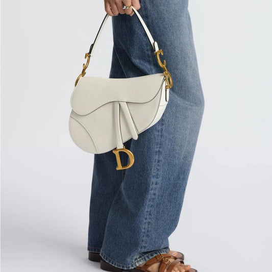 DIOR Saddle Bag – Premium Quality Designer Women Bag (White)