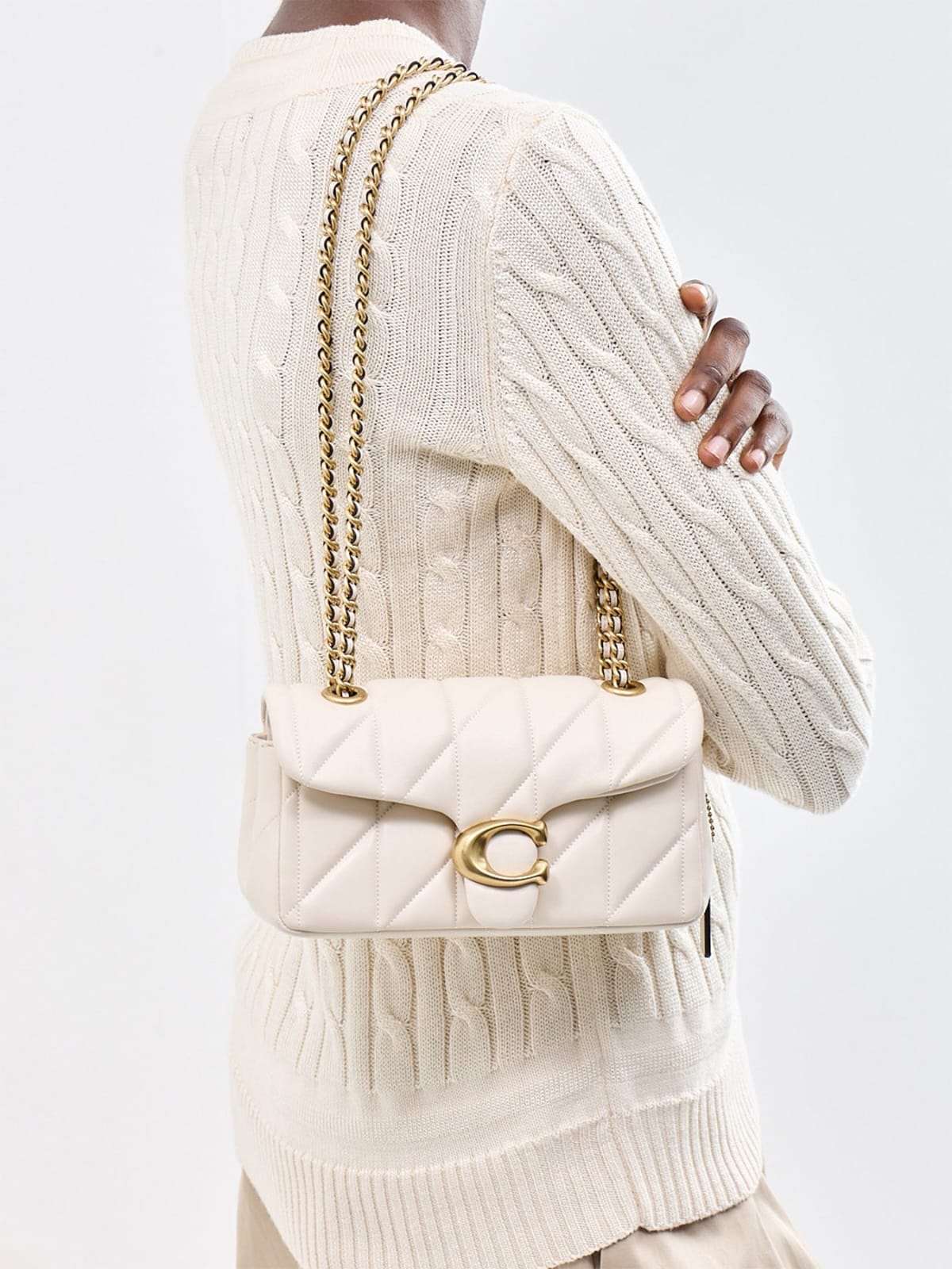 C-O-A-C-H Quilted Tabby 26 – Premium Quality Shoulder & Crossbody Women Bag (White)