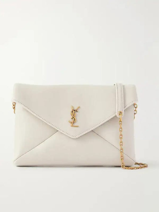 S-A-I-N-T L-A-U-R-E-N-T Cassandre Mini Leather Crossbody Bag – Luxury Women Bag (White)