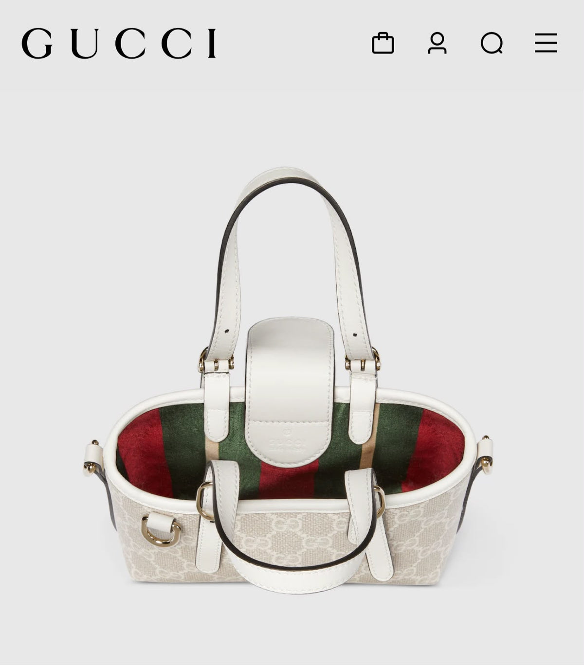 G-U-C-C-I GG Emblem Mini Bag – Luxury Women Bag (Off White Cream)