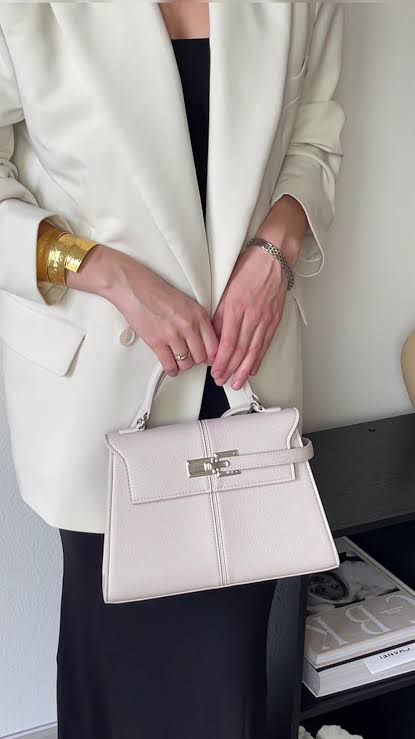J-W P-E-I Elise Top Handle Regular Size Women Bag – Luxury Edition (White)