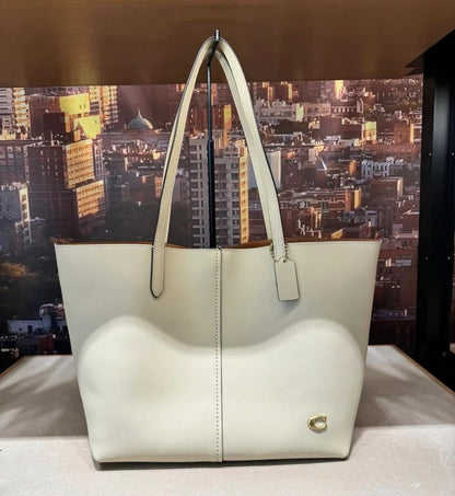 C-O-A-C-H North 32 Tote Bag – Premium Women Tote Bag with Suede Lining (White)