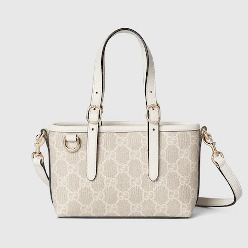 G-U-C-C-I GG Emblem Mini Bag – Luxury Women Bag (Off White Cream)