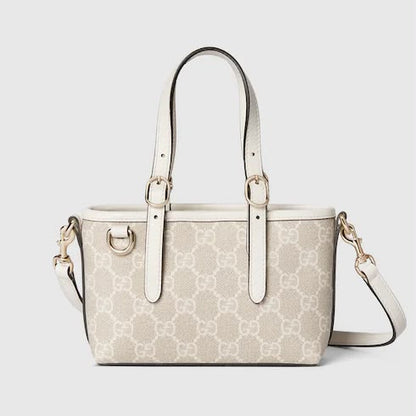 G-U-C-C-I GG Emblem Mini Bag – Luxury Women Bag (Off White Cream)