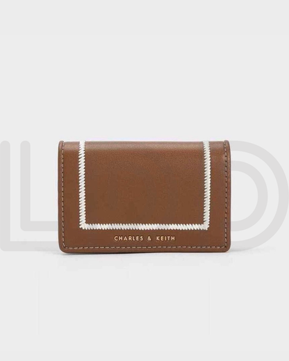 C-H-A-R-L-E-S & K-E-I-T-H Astra Contrast Trim Wallet – Compact Luxe Women Wallet (Brown)